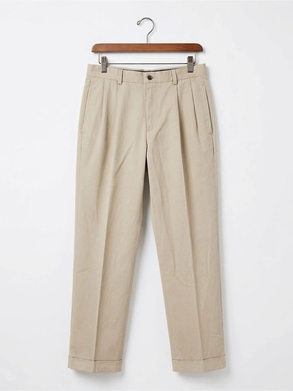 Brooks Brothers Advantage Chino Mens W31 L30 Beige Tan Elliot Pleated Pant 31x30